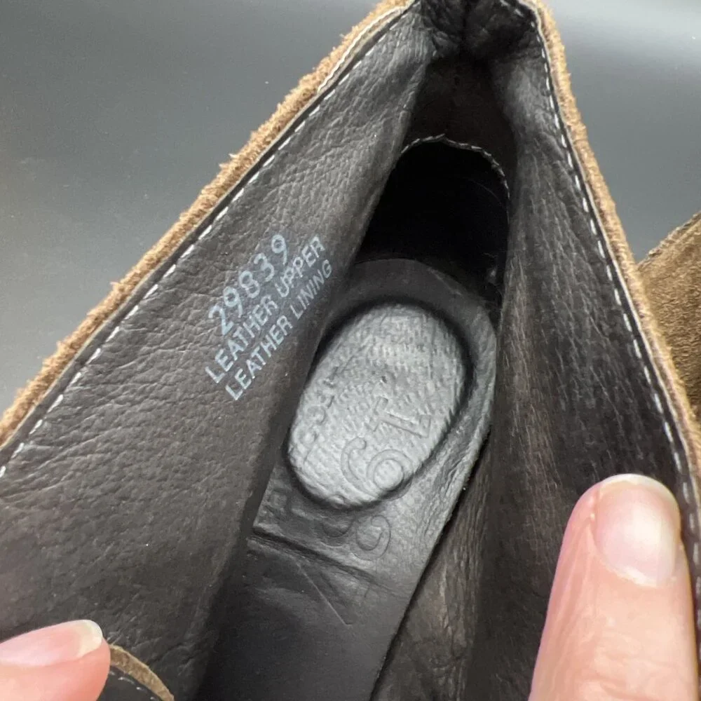 MADEWELL 1937 Lace Up Womens 7.5 Suede Heels Booties Shoes Brown Italy - Picture 14 of 16